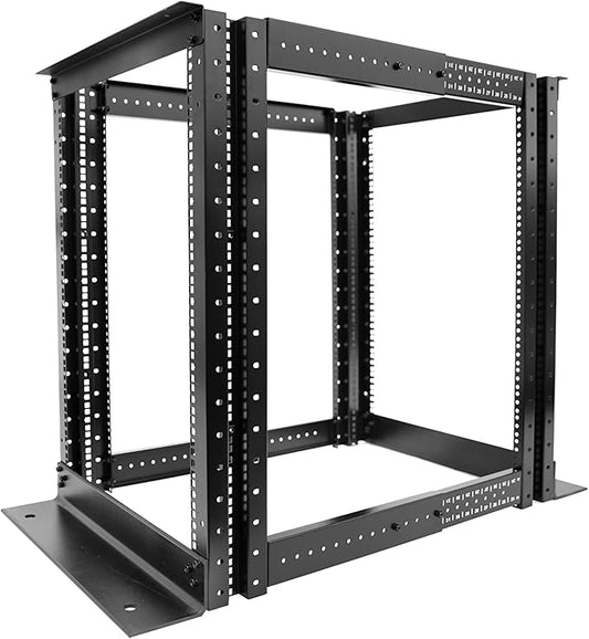 4-Post 15U Open Frame Server Rack for 19" IT Network Equipment & A/V Devices，22"-34" Adjustable Depth，Heavy Duty Free Standing Rack for Servers & AV Gear 4POST-N15U