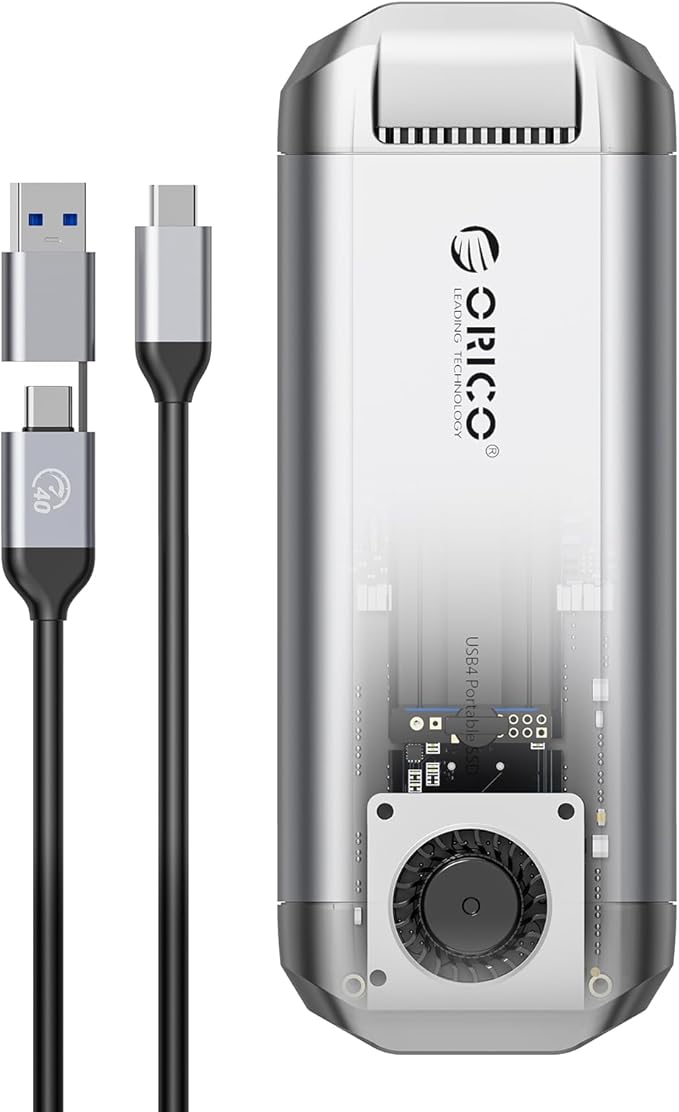 ORICO R40 2TB External Solid State Drive - 3700MB/s Ultra-Fast Speed, 40Gbps via Thunderbolt 4/3/USB4.0, Portable SSD Plug and Play, Compatible with USB-C Phones, Tablets, PC & Mac