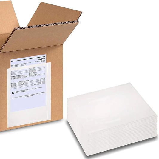 PSBM 1,000 PCS 5.12 x 8 Inch Clear Self-Adhesive Packing List Envelopes, Plastic Shipping/Mailing Pouch Enclosed Bags for Packing Slips Invoice Label