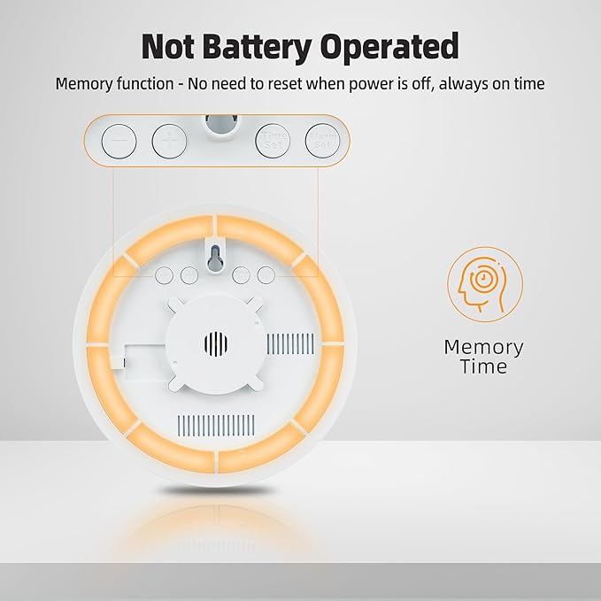 Digital Wall Clock, 8'' Round Digital Clock with Large Display, 11RGB Colors,Remote Control, Auto-Brightness,Temperature,DST,Night Light, Alarm, Count Down Timer for Classroom/Bedroom/Office