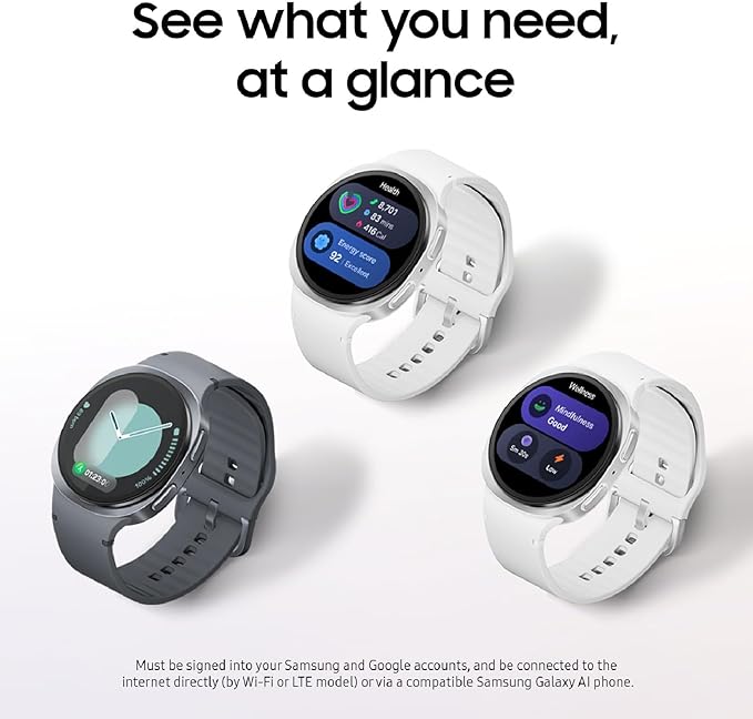 Samsung Galaxy Watch 8 (2025) 44mm Bluetooth Smartwatch, Cushion Design, Fitness Tracker, Sleep Coaching, Running Coach, Energy Score, Heart Rate Tracking, Silver [US Version, 2 Yr Warranty]