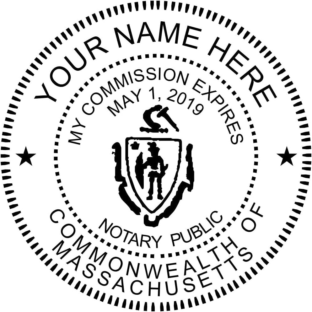 Massachusetts Round Notary Embosser | Official State Embosser | Official Seals | Meets State Specifications (Massachusetts, Round Embosser)
