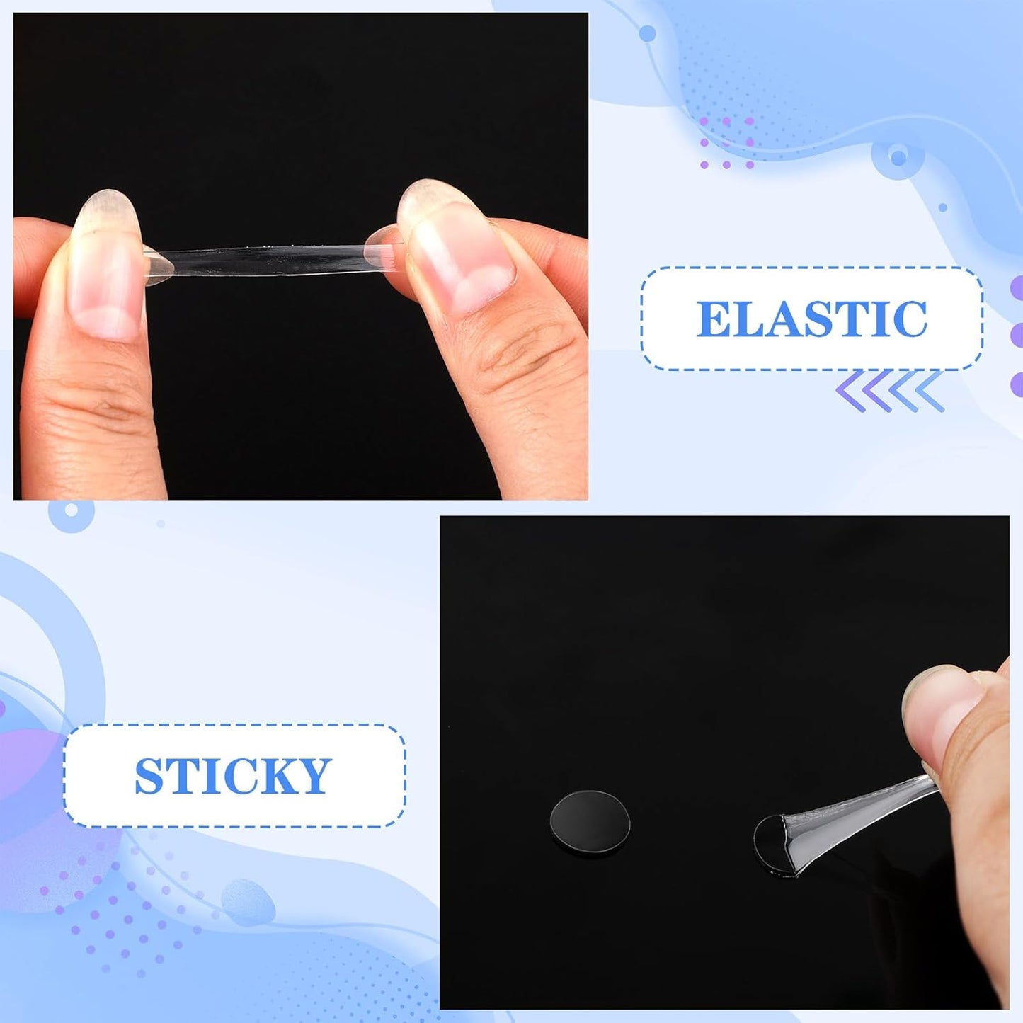 JUNEBRUSHS 350 Pieces Double Sided Sticky Dots, Sticky Tack for Wall Hanging Removable Poster Putty Clear Round Putty No Trace Adhesive Sticky Putty for Balloon Craft DIY Art Office Supplies (20 mm)