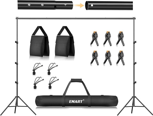 EMART Photo Backdrop Stand kit, 8.5 x 10 ft Back Drop Adjustable Frame for Photography, Photoshoot Banner Background Support Holder for Parties Dectoration