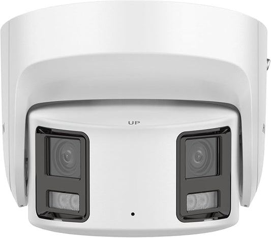 DS-2CD2387G2P-LSU/SL 4MM 8MP 4K Panoramic PoE IP Camera, Color-Vu,Human/Vehicle Detection, with Dual Lens, 180° Filed of View,Colorful Night vision, SD Card Slot support 512GB International Version