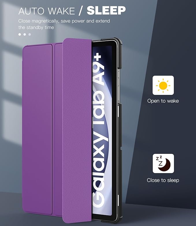 TiMOVO Case for Samsung Galaxy Tab A9+/A9 Plus 11 Inch 2023, Slim Lightweight Stand Hard Back Shell Protective Cover for Galaxy Tab A9+ Tablet SM-X210/X216/X218, Auto Wake/Sleep, Deep Purple
