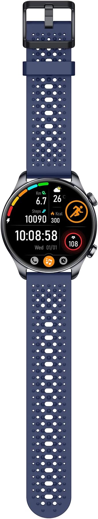 Smartwatch for Men & Women, 1.43" AMOLED Fitness Tracker GPS, Bluetooth Call, Heart Rate, Blood Oxygen (SpO2), Sleep Monitor, 100+ Sports Modes, iPhone & Android – Blue