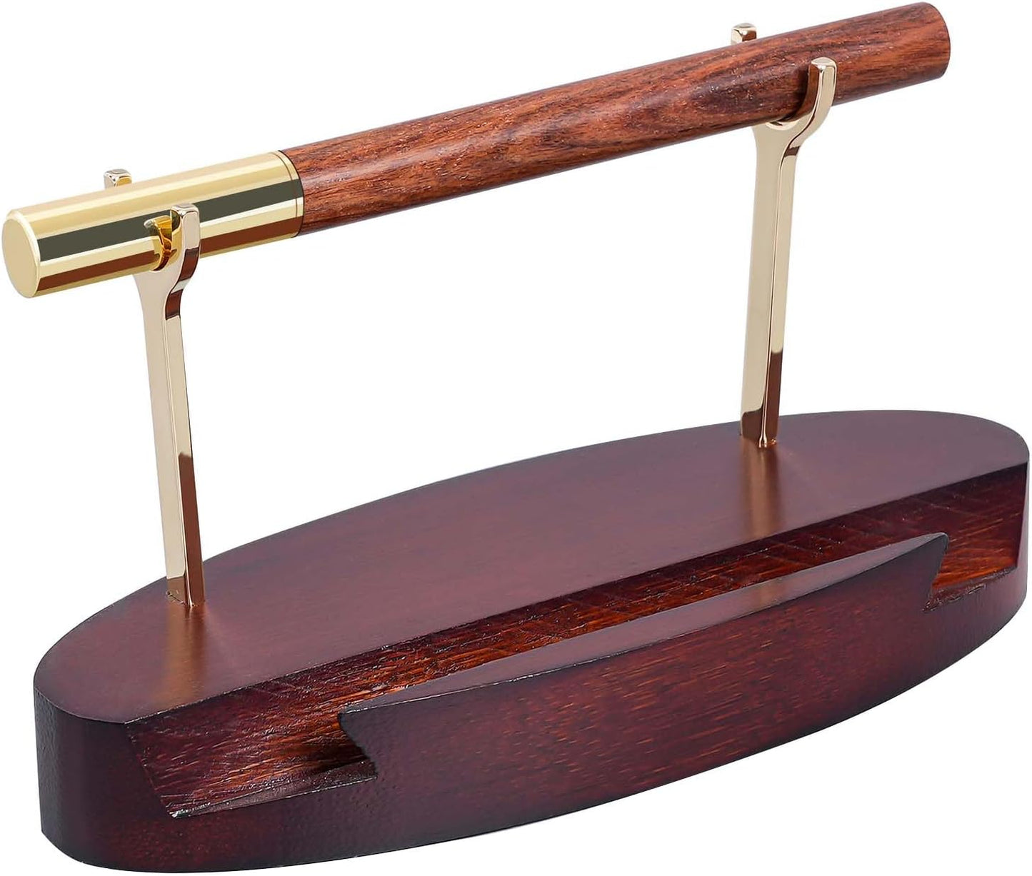 Pen Holder Desk Organizers and Accessories Desk Decor ï¼Exquisite Wooden Pen Holder ï¼with a Cool Pen and Two Refills for Office and Home (Style C)