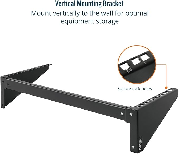 Tecmojo 4U Foldable Vertical Wall Mount Rack and Wall Mountable Patch Panel Bracket for 19" Rack Mount Network and Server Equipment