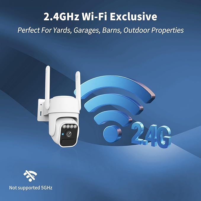 Solar Camera Outdoor Wireless, Wi-Fi Security Cameras for Home, 360° View, Two-Way Talk, Auto Tracking, Light Alarm, Color Night Vision