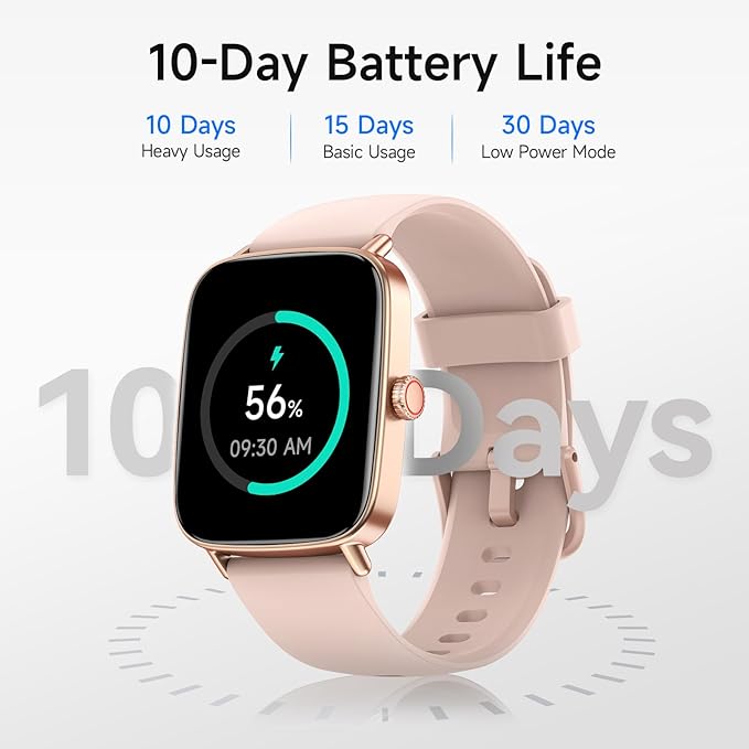Smart Watch for Women, 1.85" HD Smartwatch Compatible iPhone/Samsung/Android (Answer/Make Calls), 100+ Sport Modes Fitness Tracker with Heart Rate/Sleep/SpO2 Monitor, IP68 Waterproof, with 2 Bands