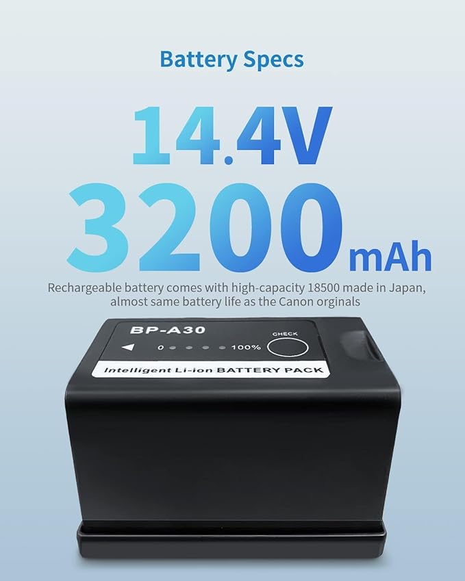 Replacement Battery for Canon BP-A30 Compatible with EOS C200,EOS C70,C200B,C220B,EOS C300 Mark II,C300 MK III,C500 Mark II,X605 XF705 4K UHD(A30)