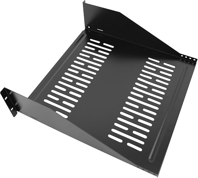 Server Rack Shelf-Universal Vented Rack Mount Cantilever Tray for 19" Network Rack & Cabinet - Heavy Duty Steel - Weight Capacity 115lb-3U H 18" D/ 2 Pieces Packaging GLOBALRACK (3U18, 18INCH)