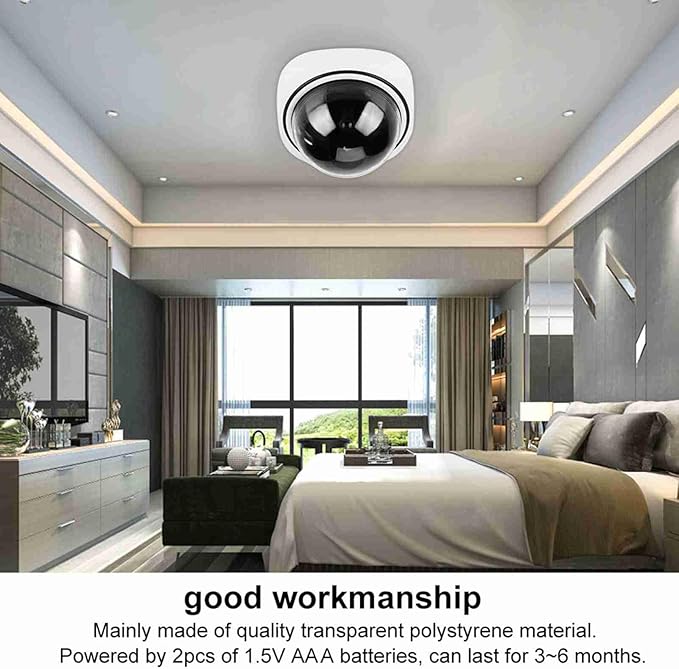 Dioche High Simulation Dome Camera Home Security Hemispherical Fake Camera Indoor Outdoor Surveillance Dummy Camera