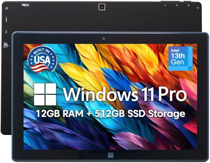 Fusion5 Built in USA 10.1” Windows 11 Professional Tablet PC FWIN232 PRO N5, 12GB RAM, 512GB SSD, Intel 13th Gen, Full HD Windows Tablet, USB C, HDMI - 2 Year Full Warranty with Accidental Damage