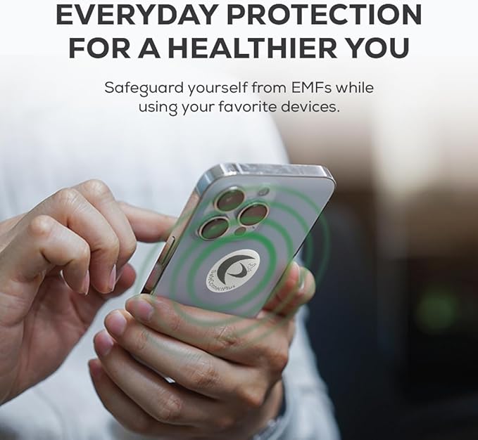 Pack of 6 EMF Stickers for Cell Phone- 5G Ready Harmonizer Stickers Proudly Made in USA for Cell Phones, Laptops or Tablets- EMF mega Shield for All Electronic Devices(Silver-White)