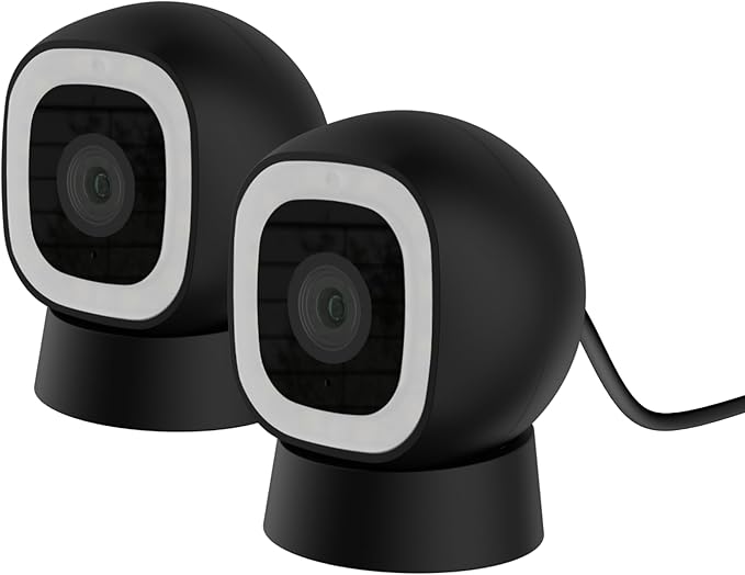 Luna 2K AI Wired Cameras for Home Security Outdoor/Indoor, 2.4GHz Wi-Fi, Smart Motion Alerts, Color Night Vision, Spotlight/Siren, Magnetic Mount, Cloud & CVR Storage, 2-Way Audio (2-Pack, Black)