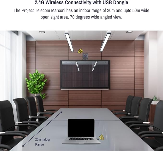 Project Telecom 1080p Wireless Webcam with Microphone – USB PC Camera for Laptop & Desktop Full HD Streaming Web Camera for Video Calls, Zoom, Remote Meetings – Plug & Play USB Web Cam