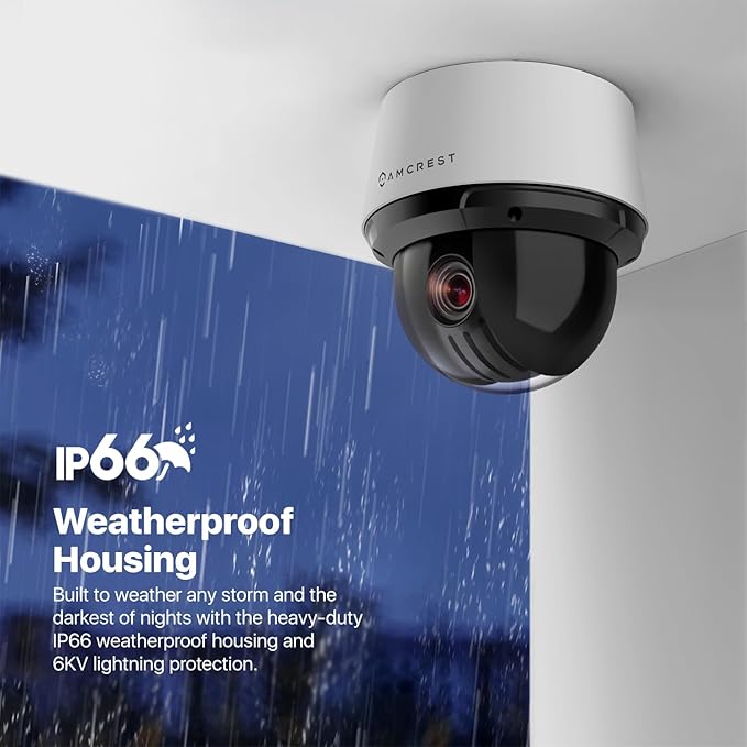 Amcrest 4MP Outdoor PTZ POE + AI IP Camera Pan Tilt Zoom (Optical 25x Motorized) Security Speed Dome, Human and Vehicle Detection, IVS, Face Detection, Auto Tracking, POE+ (802.3at) IP4M-1068EW-AI