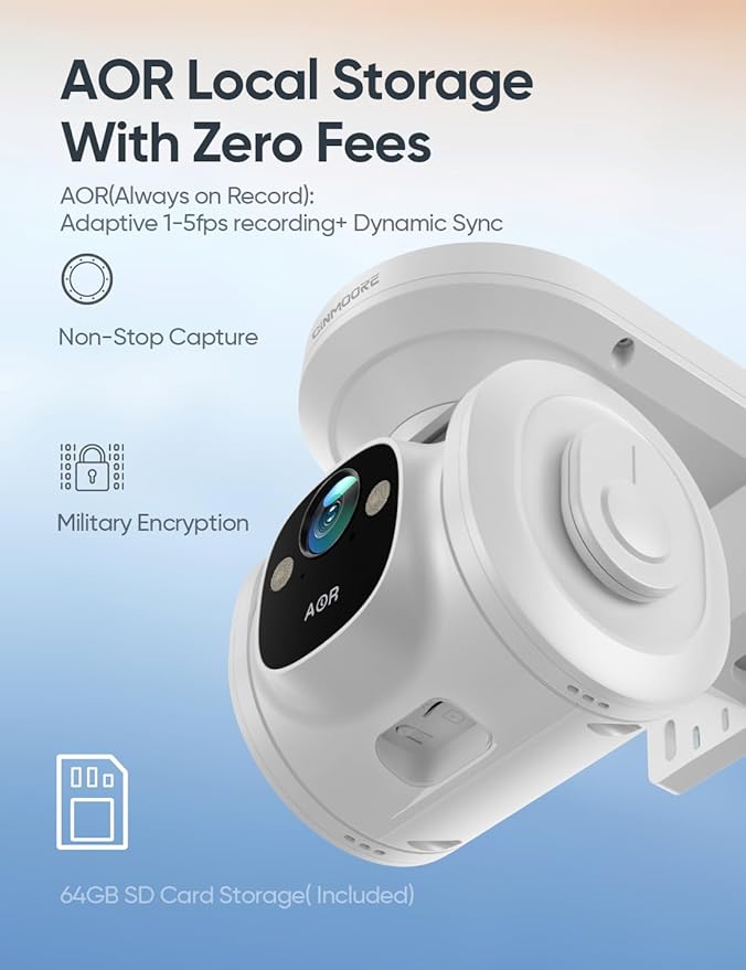 4G LTE Cellular Security Camera Outdoor 2.5K QHD, No WiFi 24/7 Recording, vSIM & 64GB SD, 8W Solar Panel Powered, Pan Tilt AI Person/Animial/Vehicle Tracking, Color Night Vision, IP67 Cold-Resistant