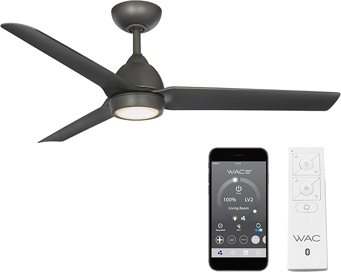WAC Lighting F-001L-OB Mocha 54" Outdoor Ceiling Fan with LED Lights & Remote, Oil Rubbed Bronze