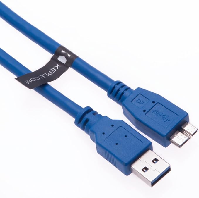 USB Micro-B Cable for Seagate Game Drive for Xbox Backup Plus Slim, BackupPlus, Expansion, STEB2000200, STBV2000200, Wireless Plus, Maxtor M3, Verbatim Store 'n' Go, Hitachi HGST Touro S (1.5ft)