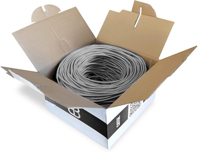 Dripstone-600002 1000ft CAT5e 4/UTP Ethernet LAN Cable 24AWG Network Wire (Gray)
