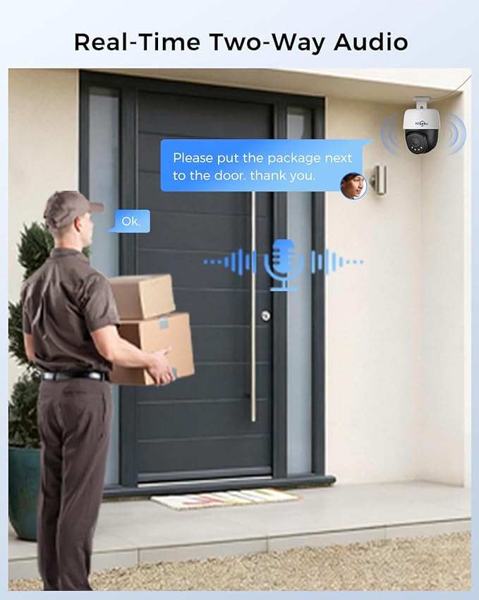 Hiseeu 6MP PoE Secuirty Camera System,with 2PCS 5MP PoE Wired Security Cameras Outdoor&Indoor,2-Way Audio,Color Night Vision,Remote Access,500GB HDD for Home Surveillance