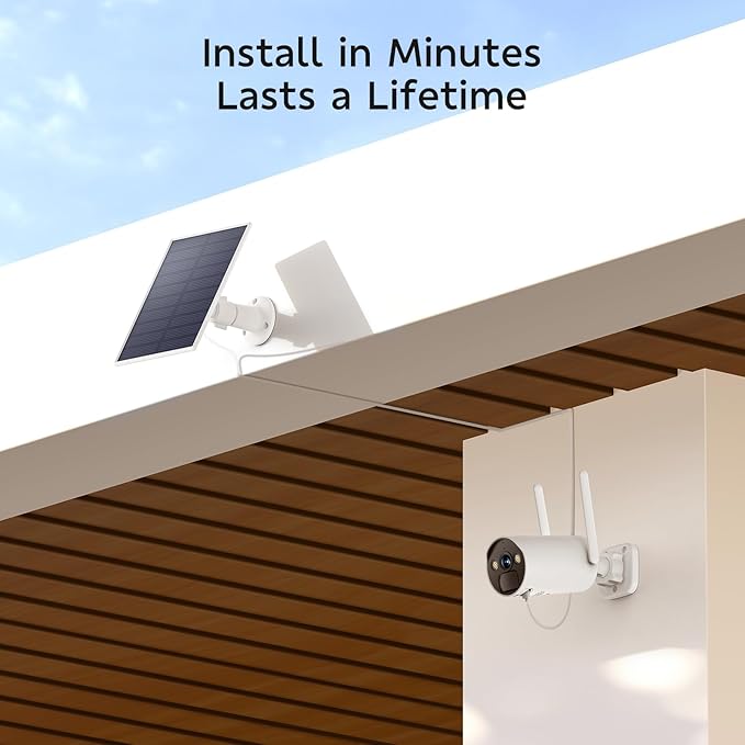 CAMCAMP 4MP Solar Camera Wireless Outdoor, 6 Cam-Kit, Security Cameras System Wireless, 2.4G& 5G WiFi, Color Night Vision, 10CH NVR 500GB HDD Local Recording, No Subscription, IP66, CCTV Surveillance