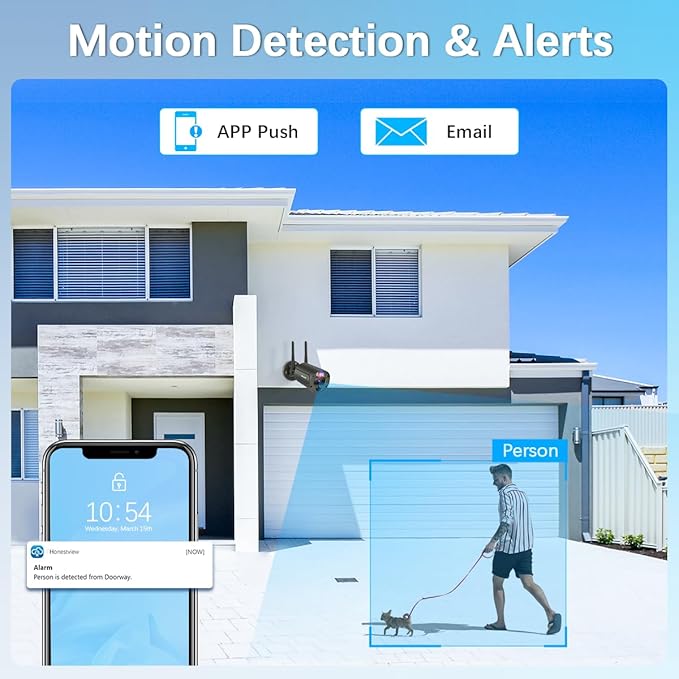 【2-Way Audio & 90 Days Storage】 Wireless Security Camera System, Wireless Cameras for Home Security, Outdoor WiFi Video Surveillance Systems