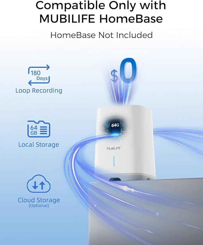 MUBILIFE M802 Add-on Camera, Requires Home Security System, Solar Powered, Maximum 6 Cameras per Station