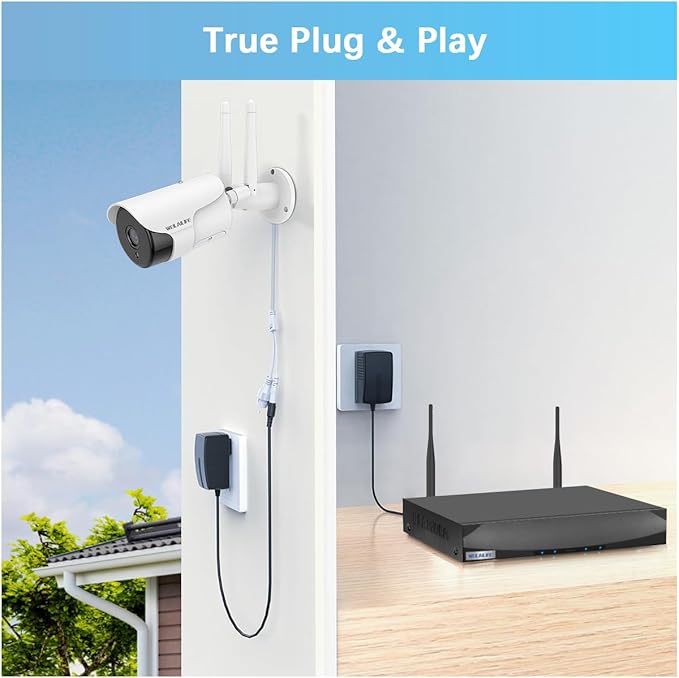 WEILAILIFE 【2-Way Audio】 5MP Outdoor Wireless Security Camera System, WiFi Video Surveillance, Wireless Surveillance Camera System