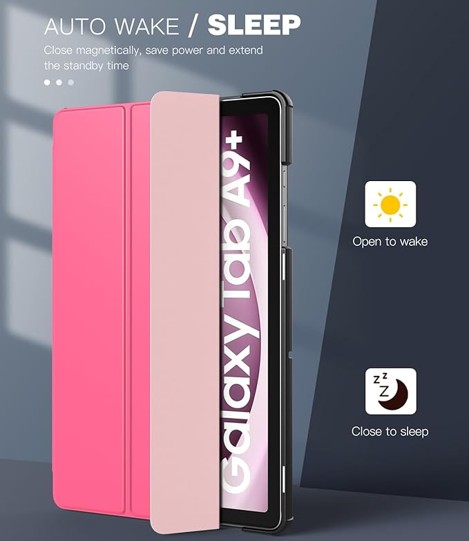 TiMOVO Case for Samsung Galaxy Tab A9+/A9 Plus 11 Inch 2023, Slim Lightweight Stand Hard Back Shell Protective Cover for Galaxy Tab A9+ Tablet SM-X210/X216/X218, Auto Wake/Sleep, Peach Pink