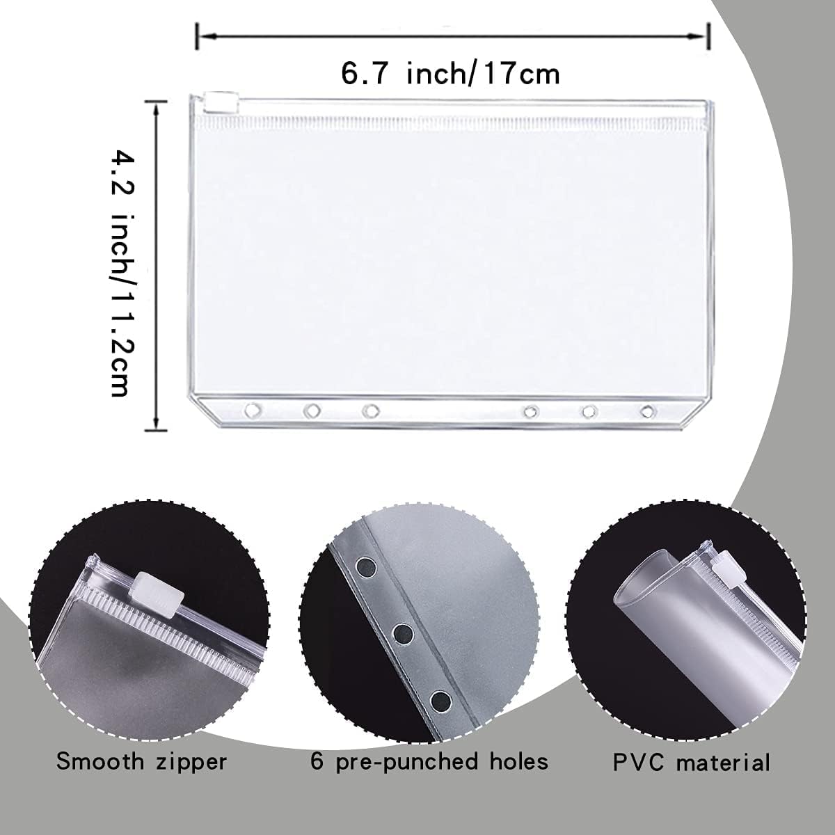 Money Saving Binder, Savings Challenges Book with for Cash Envelopes, 12pcs Zipper Envelopes A6 Budget Binder, Budget Planner for Managing Budgets and Saving Money -(Gray-7.4IN)