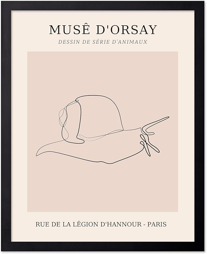 Poster Master Vintage Poster - Retro One Line Snail Drawing Print - Snail Line Art - Minimal Gift for Men, Women, Animal Lover - Abstract Wall Decor for Home, Office - 8x10 UNFRAMED Wall Art