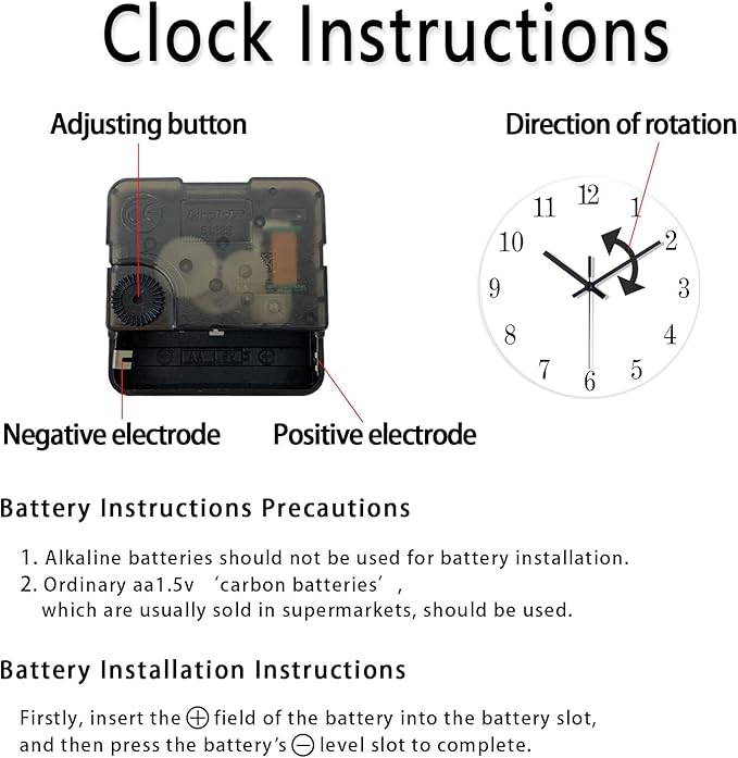 XNM Black Math Clock for Classroom Glass Small Wall Clocks Battery Operated 12 Inch Round Silent Wall Clock Non Ticking