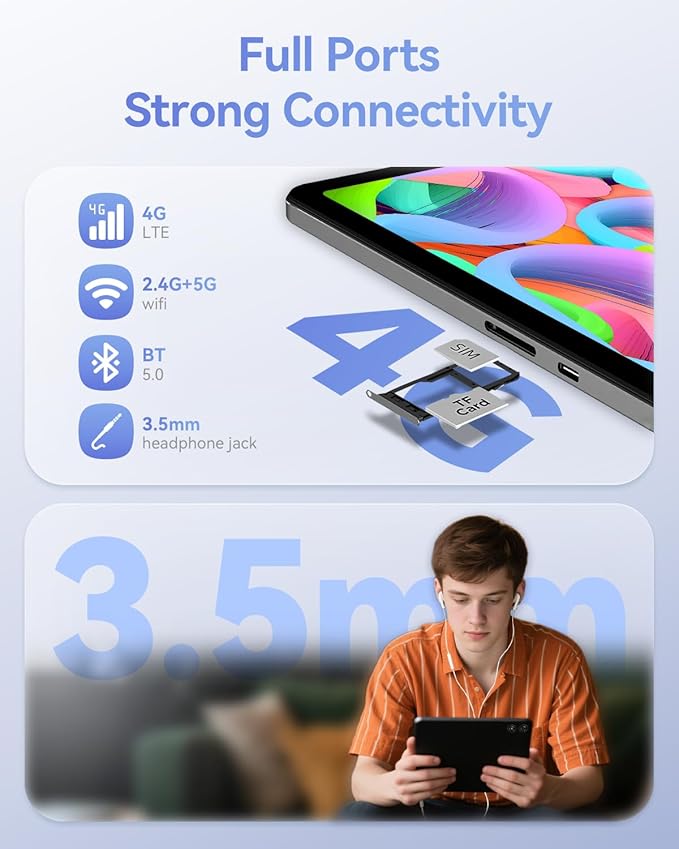 11 inch Android 15 Tablet, Helio G100 Octa-Core 20GB+128GB (1TB TF) Bpad 11 FHD 1920×1200 IPS 90Hz Widevine L1, 7000mAh PD 18W 5MP+8MP Camera, 4G LTE+2.4G/5G WiFi+BT5.0+GPS with Protective Case