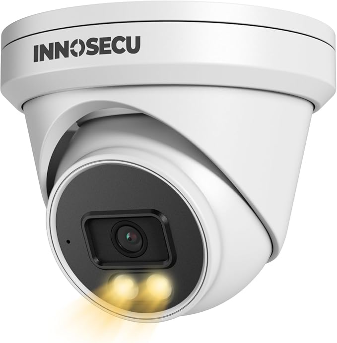 8MP Turret PoE Camera Outdoor, Smart Dual Light AI IP Security Camera, Color Night Vision, Built-in Mic, 2.8mm Lens Wide Angle 110°, Face Detection, Human Vehicle Detection, IND8BD97S