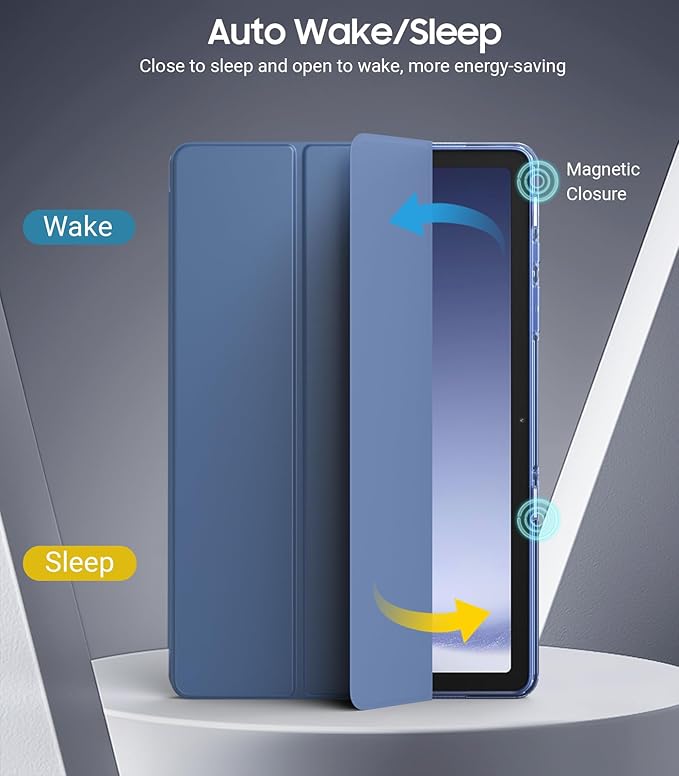 TiMOVO Case for Samsung Galaxy Tab A9+/A9 Plus 11" 2023, Slim Soft TPU Translucent Frosted Back Protective Cover for Galaxy Tab A9+ Tablet SM-X210/X216/X218, Auto Wake/Sleep, Navy Blue