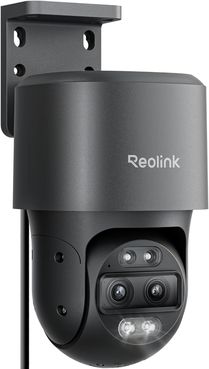 REOLINK PoE PTZ Security Camera System, 4K Camera with Dual-Lens, 6X Hybrid Zoom, 355 Pan & 90 Tilt, Auto Tracking, 24/7 Recording, AI Video Search, TrackMix PoE
