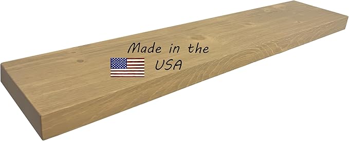 joelsantiques - 72 Inch Wooden Floating Shelves for Wall - 72x8x2 in - Made of Natural Wood - Long FWall Shelves for Bedroom - Perfect for Living Room, Kitchen - Made in USA - Beige