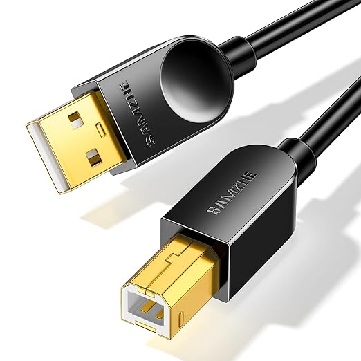 SAMZHE 16FT USB A to B Printer Cable, High Speed Printer Cord for HP Canon Epson Dell Samsung Brother Lexmark Xerox, USB2.0 Cables Compatible with Printers, Scanner, External Hard Drive, MIDI Keyboard