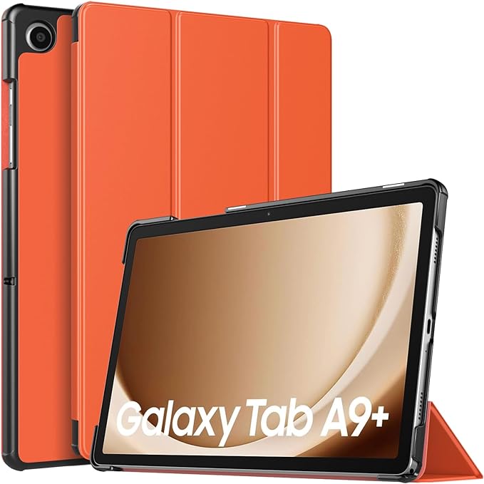 TiMOVO Case for Samsung Galaxy Tab A9+/A9 Plus 11 Inch 2023, Slim Lightweight Stand Hard Back Shell Protective Cover for Galaxy Tab A9+ Tablet SM-X210/X216/X218, Auto Wake/Sleep, Orange