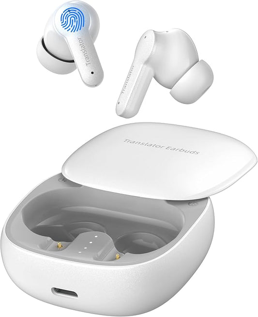M3 AI Translation Earbuds Real Time, Language Translator Device in 144 Languages, 3-in-1 Offline Two-Way Audífonos Traductores, Live Translate Headphones, No Subscription Required (White)