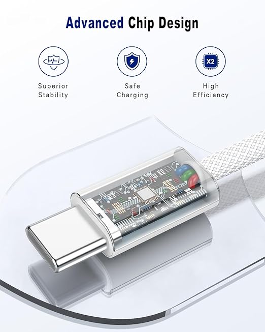 USB C to USB C Cable for Apple Certified 60W 2-Pack 10ft Type C to C Fast Charger Cord for iPhone 17 16 Pro Max 15 Pro Max Plus Samsung S23 Note 20 iPad Pro Air Mini MacBook Air