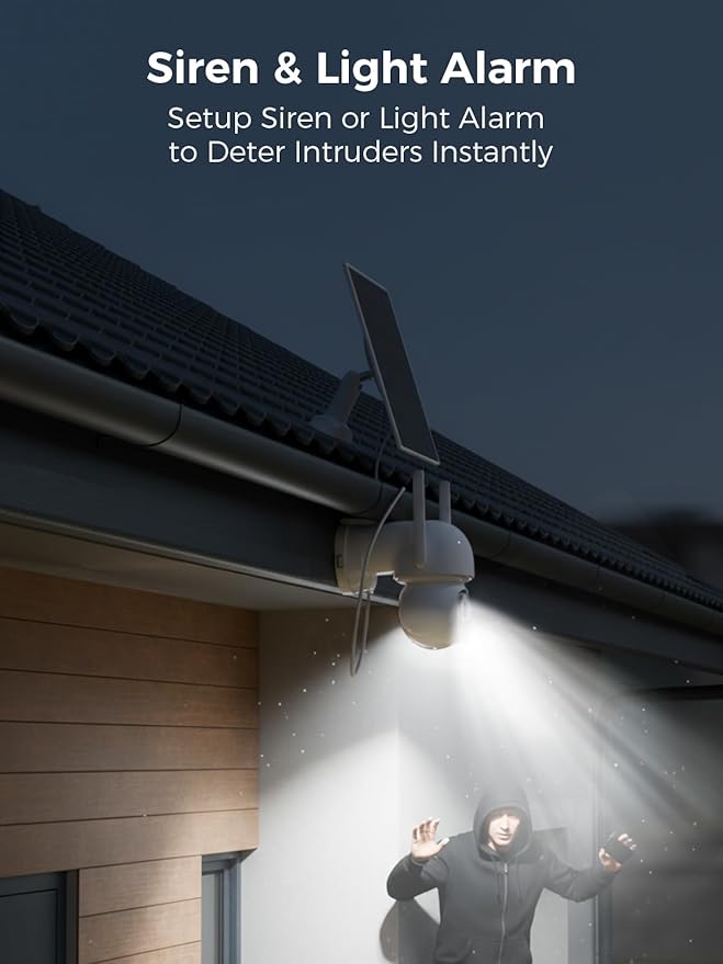 Solar Camera Outdoor Wireless, 4 Cam Kit, No Subscription, Wireless Home Security Camera System, Expandable to 10CH, 360° View PT Cameras, 2K Color Night Vision, Two-Way Talk, 2.4G & 5GHz WiFi