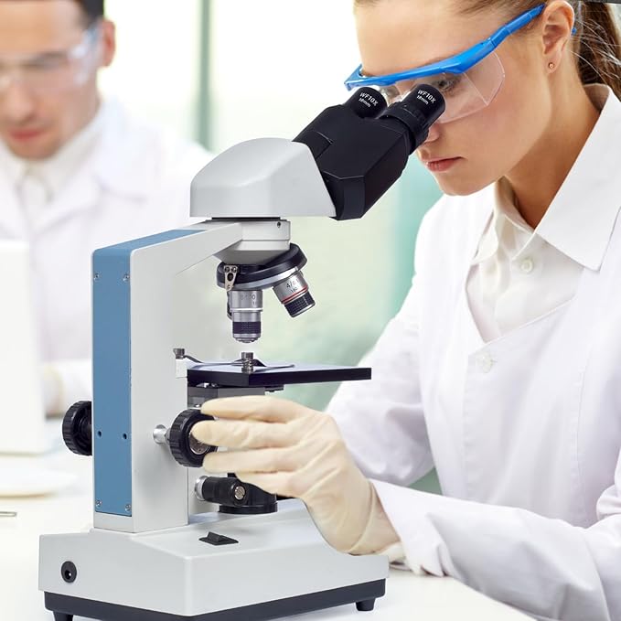SELFIE CAT Binocular Laboratory Microscope, Binocular Compound Microscope 40X-5000X Magnification Electronic Eyepieces for Adults, Microscopes kit with Wide Field Lab Equipment