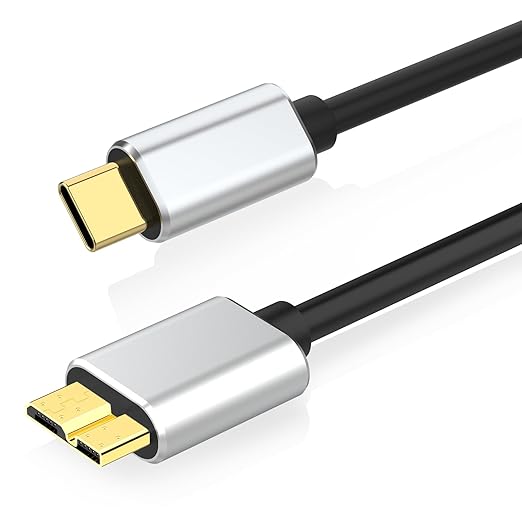 USB C External Hard Drive Cable, 5Gbps USB C to Micro B Cord Wire for Seagate Toshiba Canvio, WD My Passport LaCie PS5 Game Drive Camera Compatible with iPhone 15,16, MacBook Pro/Air Tablet
