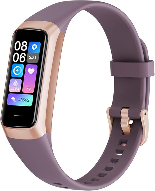 Fitness Tracker Activity Tracker Smart Watch 1.10''AMOLED Touch Color Screen,Smart Watch with 24/7 Blood Oxygen Heart Rate,Sleep Monitor,IP68 Waterproof,Step Counter Health for Women Men (Wine red)