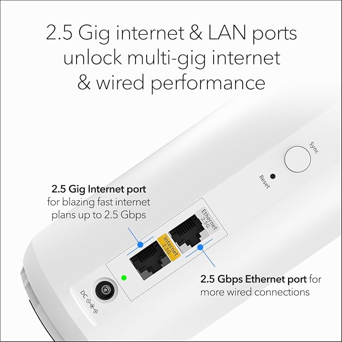 NETGEAR Orbi 370 Series Dual-Band WiFi 7 Mesh Network System for Home (RBE372) – Wireless Router + 1 Extender, Security Features, 5 Gbps, Covers 4,000 sq.ft., 70 Devices, 2.5GB Internet Port, BE5000